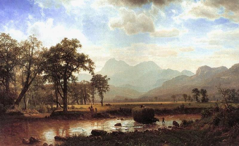 Albert Bierstadt Haying, Conway Meadows oil painting image
